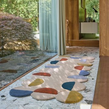 Traversa Mia Scallop Frame Caramiziu, Natural 80x230 cm, Flair Rugs