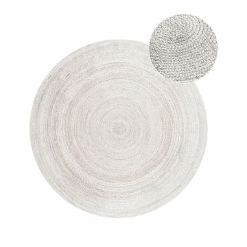 Covor alb reversibil/țesut manual rotund din iută ø 140 cm Braided – Hanse Home