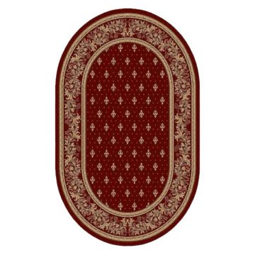 Covor Bisericesc Oval, 150 cm x 230 cm, Rosu, Model Lotos