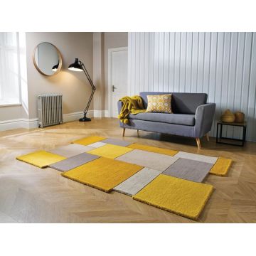 Covor Collage Galben Ochre/Natural 120X180 cm, Flair Rugs