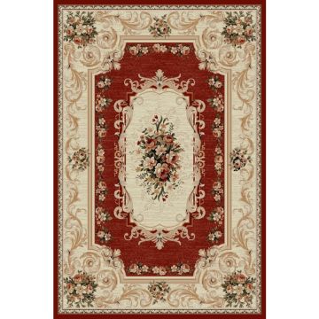 Covor Dreptunghiular, 50 x 80 cm, Rosu, Lotos Model Floral 535