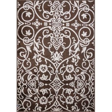 Covor Dreptunghiular, 60 x 110 cm, Crem / Maro, Cappuccino Model Ramuri 16026