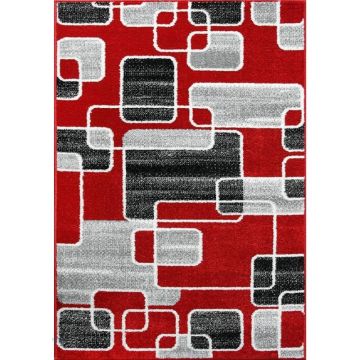 Covor Dreptunghiular, 60 x 110 cm, Rosu, Model Cappuccino 16402