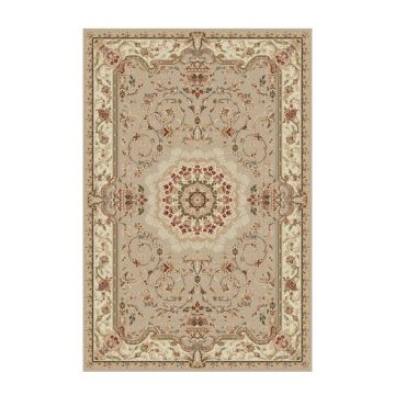 Covor Dreptunghiular, 80 cm x 150 cm, Bej / Crem, Model Lotos