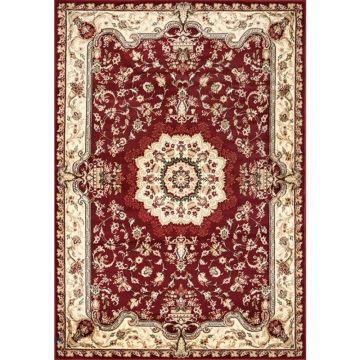 Covor Dreptunghiular, 80 cm x 150 cm, Rosu, Model Lotos