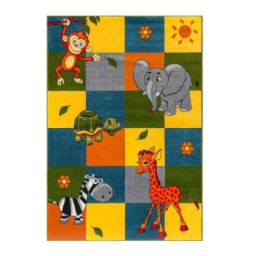 Covor Dreptunghiular pentru Copii, 160 x 230 cm, Kolibri Model Animale 11379/120