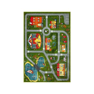 Covor Dreptunghiular pentru Copii, 160 x 230 cm, Verde, Kolibri Model Drumulete 11061