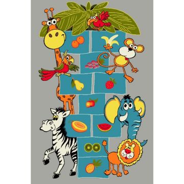 Covor Dreptunghiular pentru Copii, 80 x 150 cm, Gri, Kolibri Model Sotron 11120