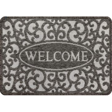 Covor Dreptunghiular pentru Usa de Intrare, Gri, 50 x 80 cm, Antiderapant, Flex 19141/80