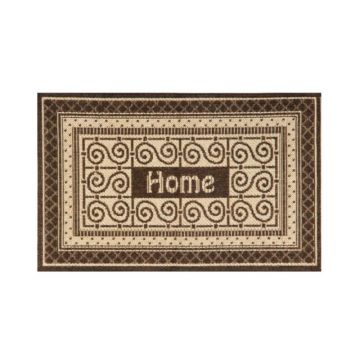 Covor Dreptunghiular pentru Usa Intrare, 40 x 60 cm, Crem / Maro, Model Home Natura