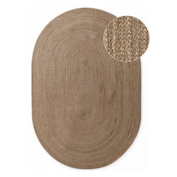 Covor în culoare naturală închisă reversibil/țesut manual din iută 160x230 cm Braided – Hanse Home