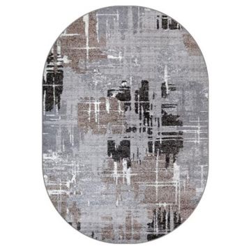 Covor Oval, 100 x 200 cm, Gri / Maro, Mira 24037/123