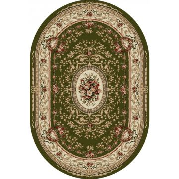Covor Oval, 100 x 200 cm, Verde, Lotos 568