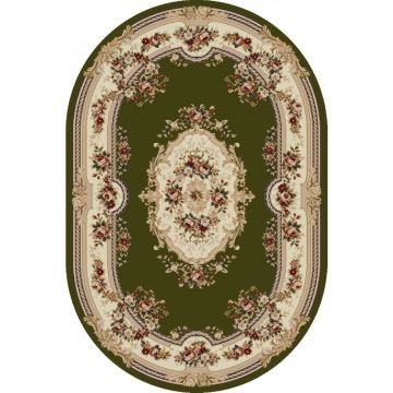 Covor Oval, 200 x 300 cm, Crem / Verde, Lotos 575-310