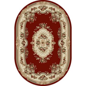 Covor Oval, 250 x 350 cm, Rosu, Lotos 575