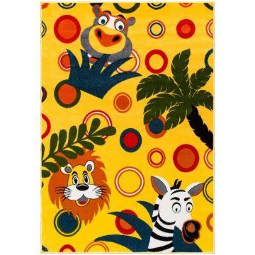 Covor pentru Copii, 120 x 170 cm, Galben, Animale, Dreptunghiular, Kolibri 11141