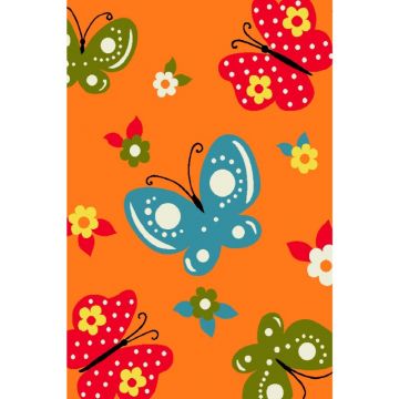 Covor pentru Copii, 120 x 170 cm, Portocaliu, Kolibri Fluturi 11206