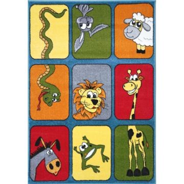 Covor pentru Copii, 160 cm x 230 cm, Multicolor, Model Kolibri Animale