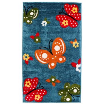 Covor pentru Copii, 80 x 150 cm, Albastru, Kolibri Fluturi 11206
