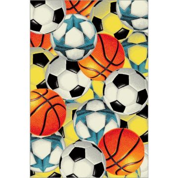 Covor pentru Copii Dreptunghiular, 120 x 170 cm, Multicolor, Kolibri Model Mingi 11341