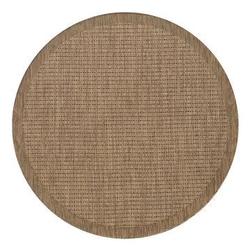 Covor pentru exterior și interior în culoare naturală rotund ø 160 cm Giza 1410 – Ayyildiz Carpets