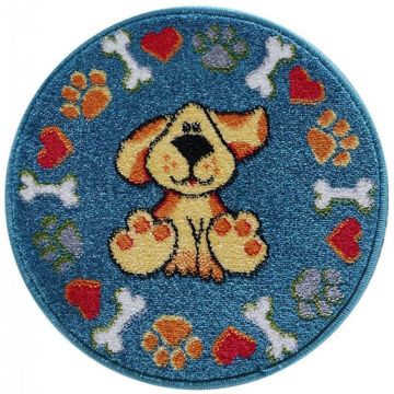 Covor Rotund, 67 x 67 cm, Albastru, Model Catelus Kolibri 11100/140