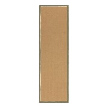 Covor tip traversă kaki/în culoare naturală reversibil, țesut manual din iută 68x240 cm Bordo Herringbone Khaki – Asiatic Carpets