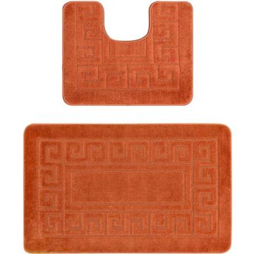 Set 2 Covorase pentru Baie, Portocaliu, 50 x 80 cm, 40 x 50 cm, Ethnic 2505