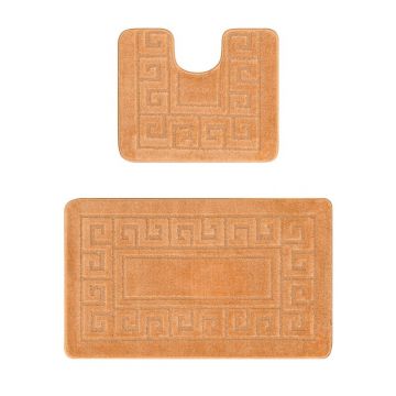 Set 2 Covorase pentru Baie, Salmon, 50 x 80 cm, 40 x 50 cm, Antiderapante, Ethnic 2589