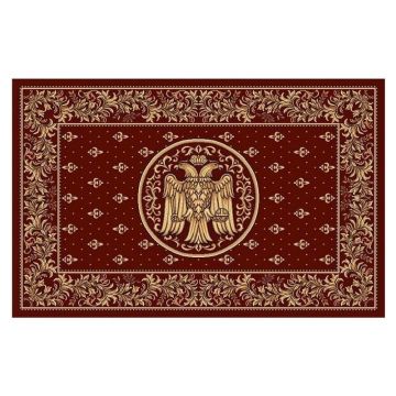 Covor Bisericesc Dreptunghiular, 150 cm x 230 cm, Rosu, Model Lotos