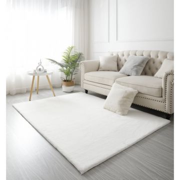 Covor Blanita Alb, Antiderapant, 60 cm x 100 cm, Soft Lop 060