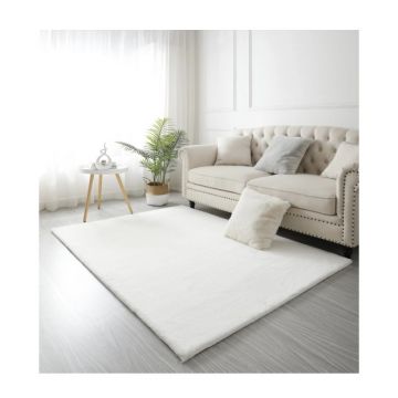 Covor Blanita Alb, Antiderapant, 80 cm x 150 cm, Soft Lop