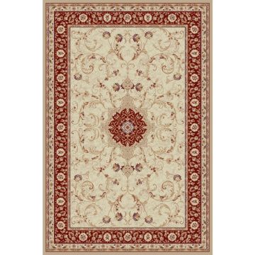 Covor Dreptunghiular, 100 x 300 cm, Crem / Rosu, Model Clasic Lotos 523/120 la reducere