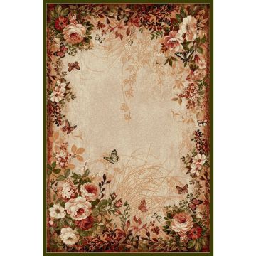 Covor Dreptunghiular, 150 x 230 cm, Verde / Bej, Lotos 15003 la reducere