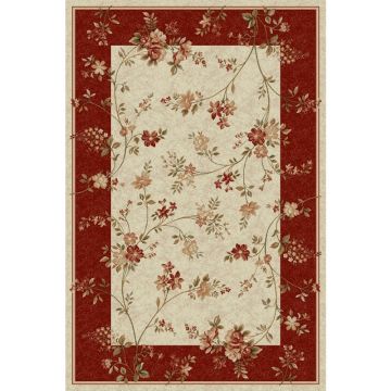 Covor Dreptunghiular, 160 x 230 cm, Crem/ Rosu, Lotos 551/120