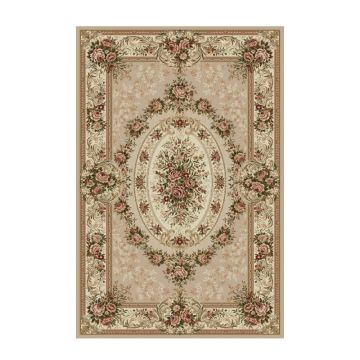 Covor Dreptunghiular, 200 x 300 cm, Bej / Crem, Model Floral Lotos