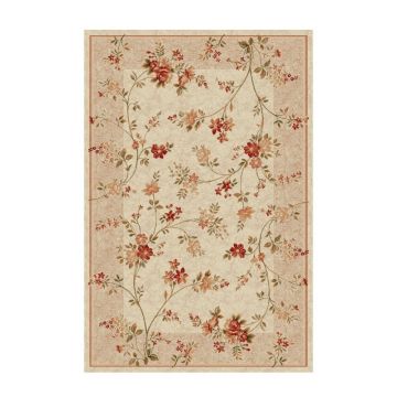 Covor Dreptunghiular, 200 x 300 cm, Crem / Bej, Model Flori Lotos