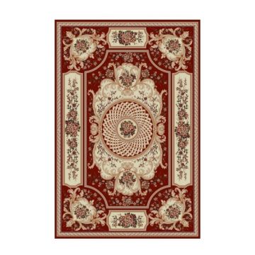 Covor Dreptunghiular, 200 x 300 cm, Rosu / Crem, Model Lotos