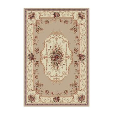 Covor Dreptunghiular, 200 x 400 cm, Crem, Model Floral Lotos