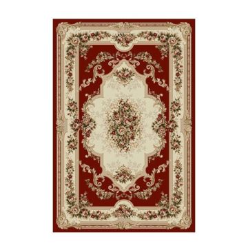 Covor Dreptunghiular, 300 x 400 cm, Rosu, Model Floral Lotos