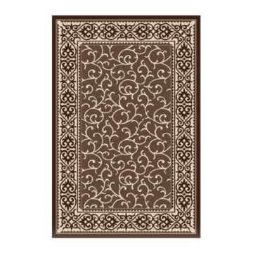 Covor Dreptunghiular, 80 x 150 cm, Maro / Bej, Model Natura