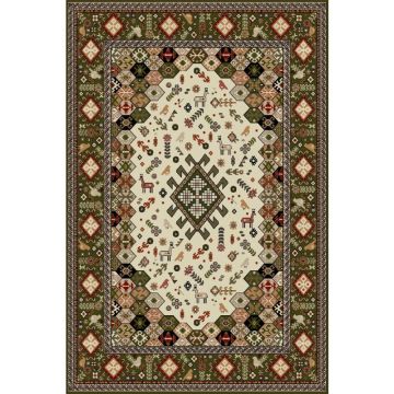 Covor Dreptunghiular, 80 x 150 cm, Verde, Lotos 1535 la reducere