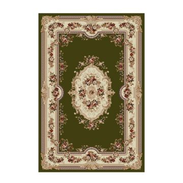 Covor Dreptunghiular, 80 x 150 cm, Verde, Model Floral Lotos