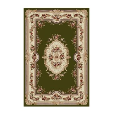 Covor Dreptunghiular, 80 x 200 cm, Verde, Model Floral Lotos