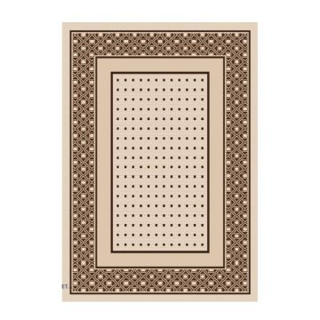 Covor Dreptunghiular pentru Bucatarie, 80 x 150 cm, Maro / Crem, Model Natura