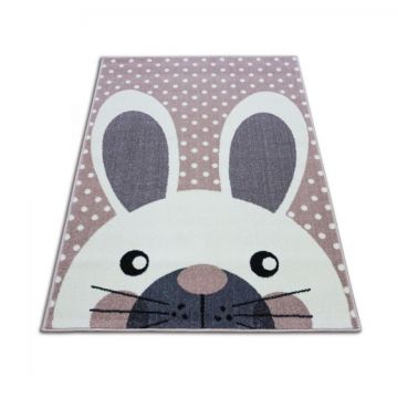 Covor Dreptunghiular pentru Copii, 120 x 170 cm, Multicolor, Dream Model Iepuras 18115/120