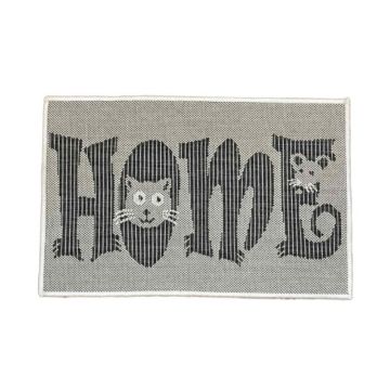 Covor Dreptunghiular pentru Usa de Intrare, Gri / Negru, 50 x 80 cm, Antiderapant, Model Flex Home