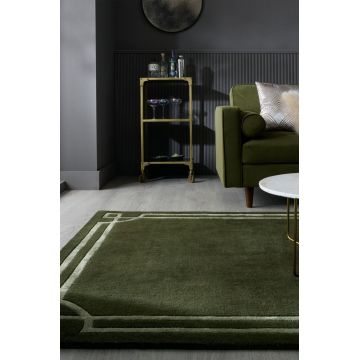 Covor Gatsby Wool Verde masliniu 120x170 cm, Flair Rugs