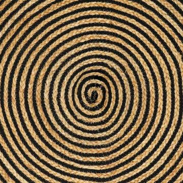 Covor Natural si Negru 120 x 170 cm Iuta