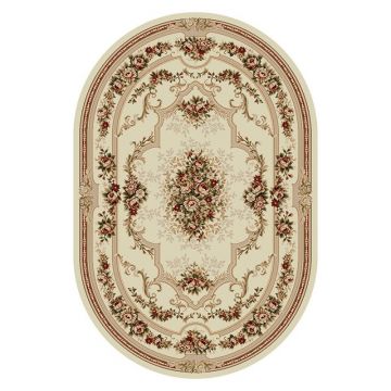 Covor Oval, 100 x 200 cm, Crem, Lotos Clasic 574-100